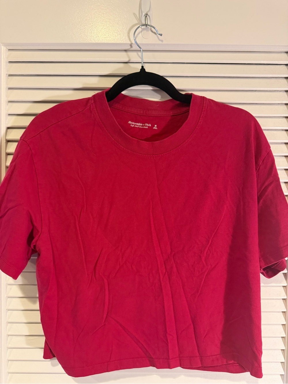 Abercrombie & Fitch Hot Pink Boxy Cropped Tee